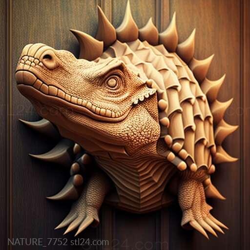 Природа и животные (Анкилозавр 4, NATURE_7752) 3D модель для ЧПУ станка